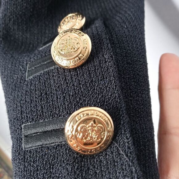 St. John black button front cardigan - Picture 4 of 7